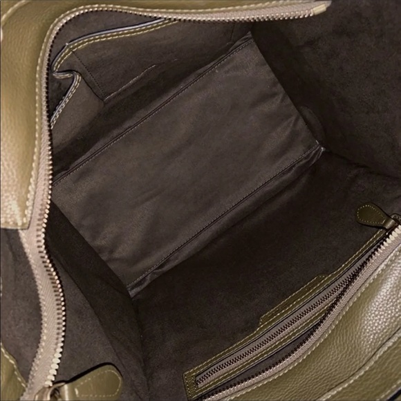Celine pebbled leather medium tote in Khaki - Picture 2 of 8